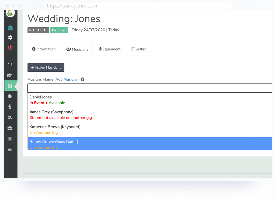 screenshot of Band Pencil